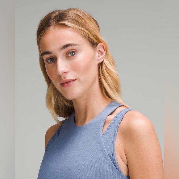 Lululemon Ribbed Cotton Modal Cut-Out Dress | Oasis Blue | 12 - Picture 3 of 6